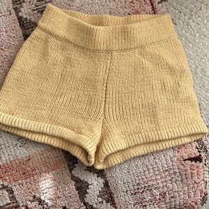 Zulu & Zephyr High Waist Knit Yellow Shorts